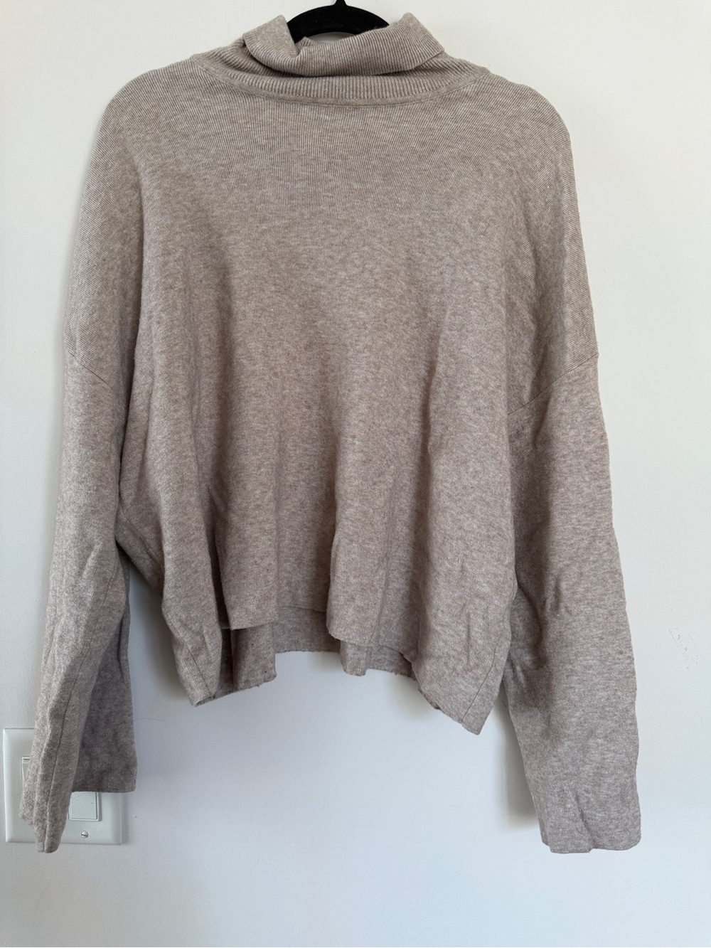 Neutral Taupe Cowl Neck Sweater